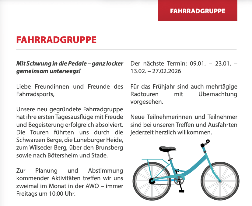 AWO Fahrradgruppe 2026