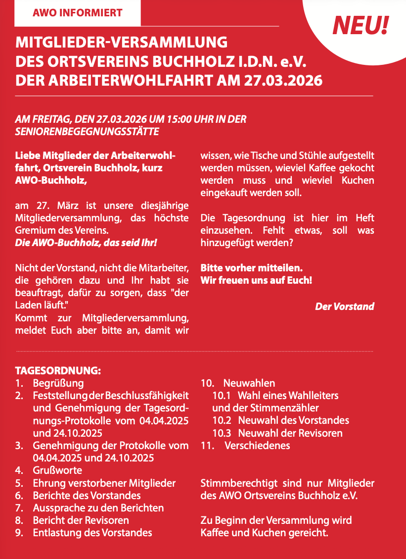 AWO Mitglieder-Versammung 2026