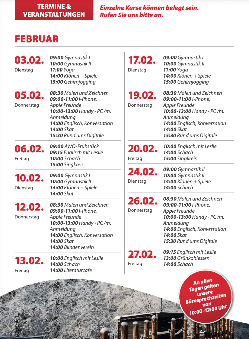 AWO Termine Februar 2026